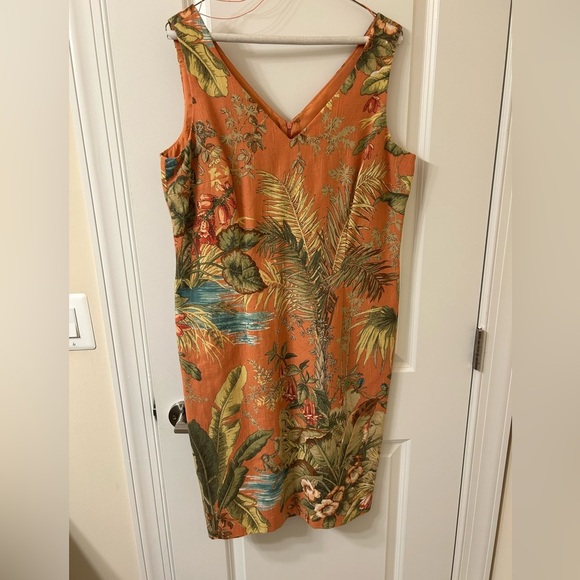 Talbots Orange Floral Dress - Picture 1 of 6